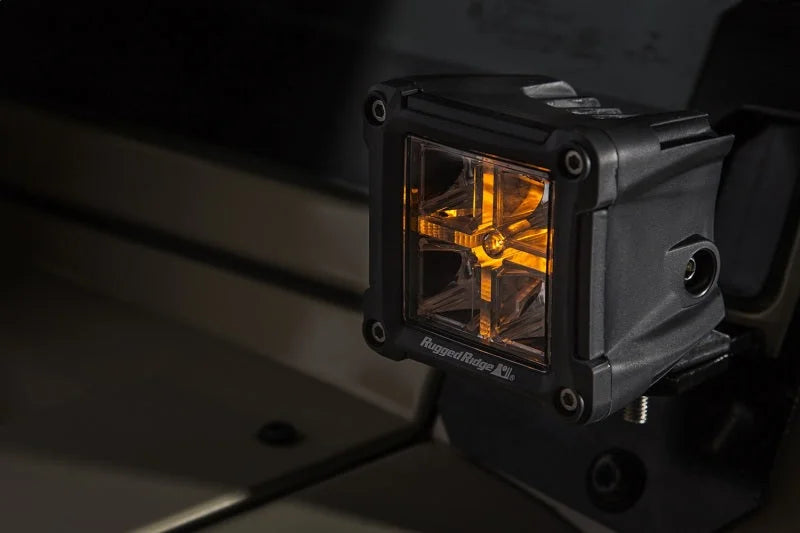 Rugged Ridge Cube LED Light Combo High/Low Beam - Installation View