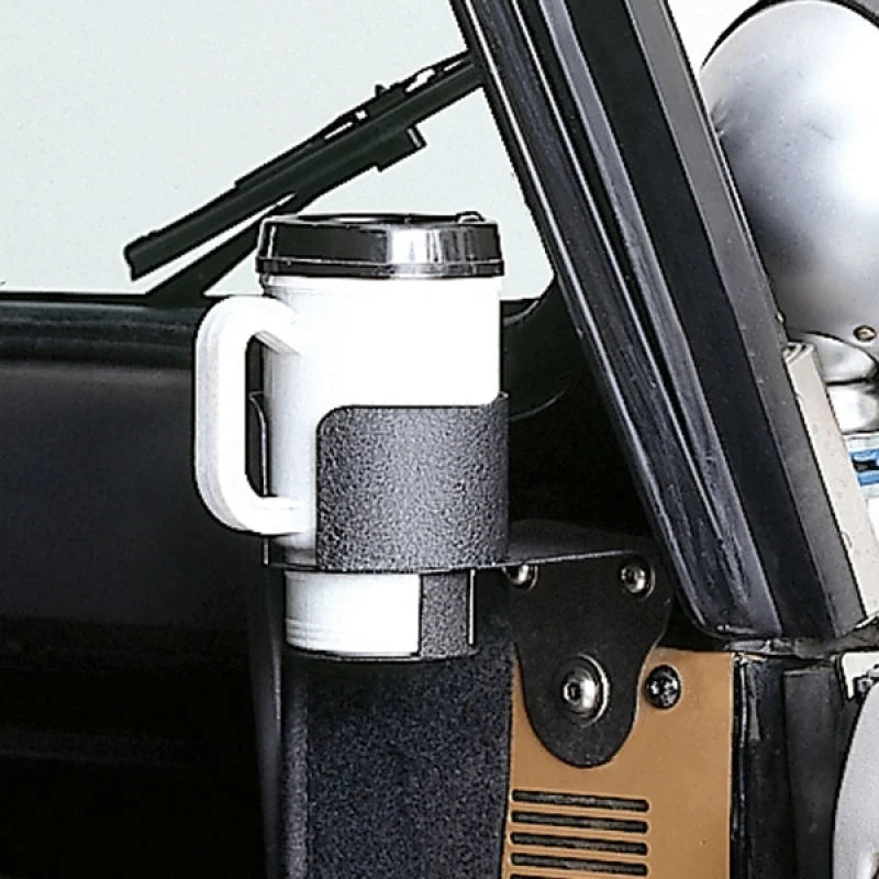 Rugged Ridge Cup Holder Windshield Mount 76-95 Jeep CJ / Jeep Wrangler - Side View