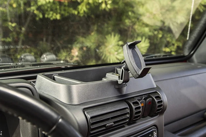 Rugged Ridge Dash Multi-Mount W/Phone Holder 97-06 Jeep Wrangler - Back View