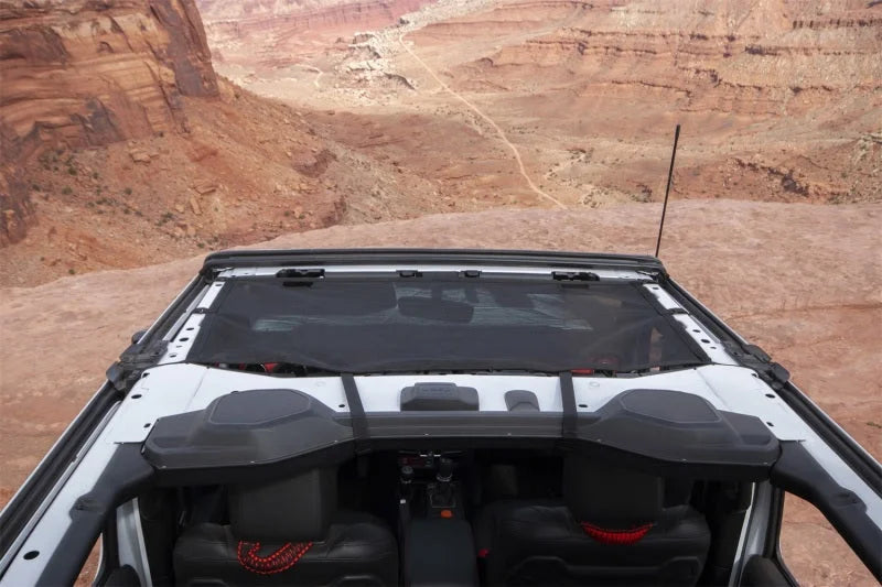 Rugged Ridge Eclipse Sun Shade Black Front 18-20 Jeep Wrangler JLU/JT - Side View