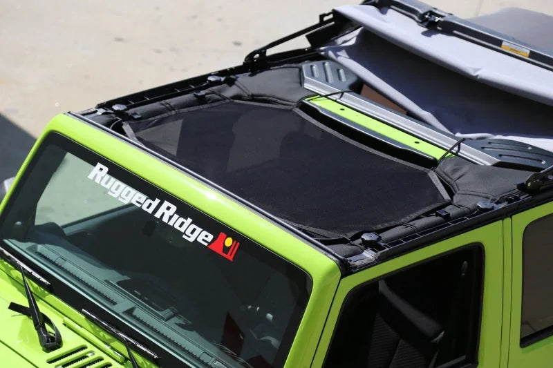Rugged Ridge Eclipse Sun Shade Front 07-18 Jeep Wrangler JK - Installation View