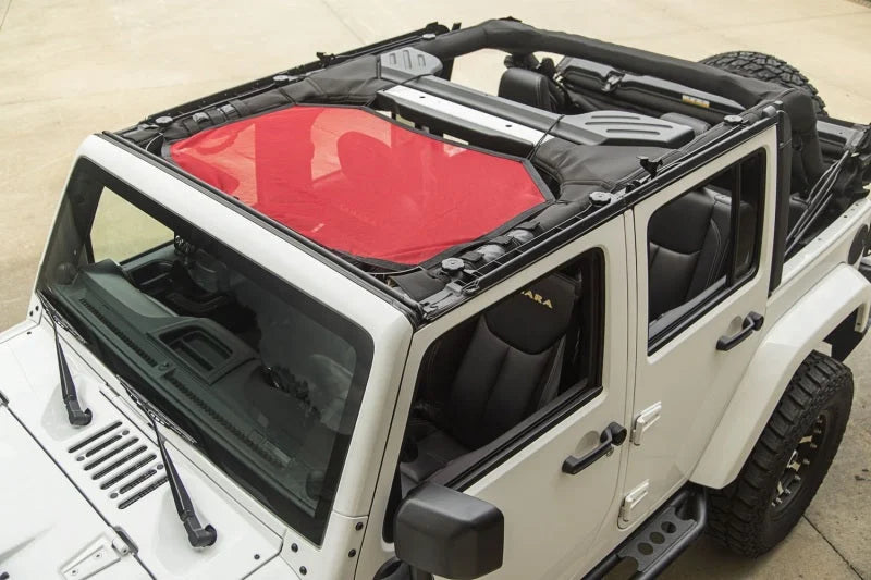 Rugged Ridge Eclipse Sun Shade Front Red 07-18 Jeep Wrangler - Side View