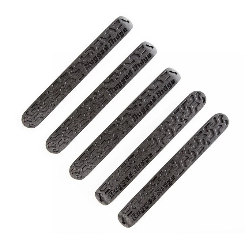 Rugged Ridge Elite Dr Hndle Inserts Black Tread 4Dr 07-18 Jeep Wrangler JK - Main Product View