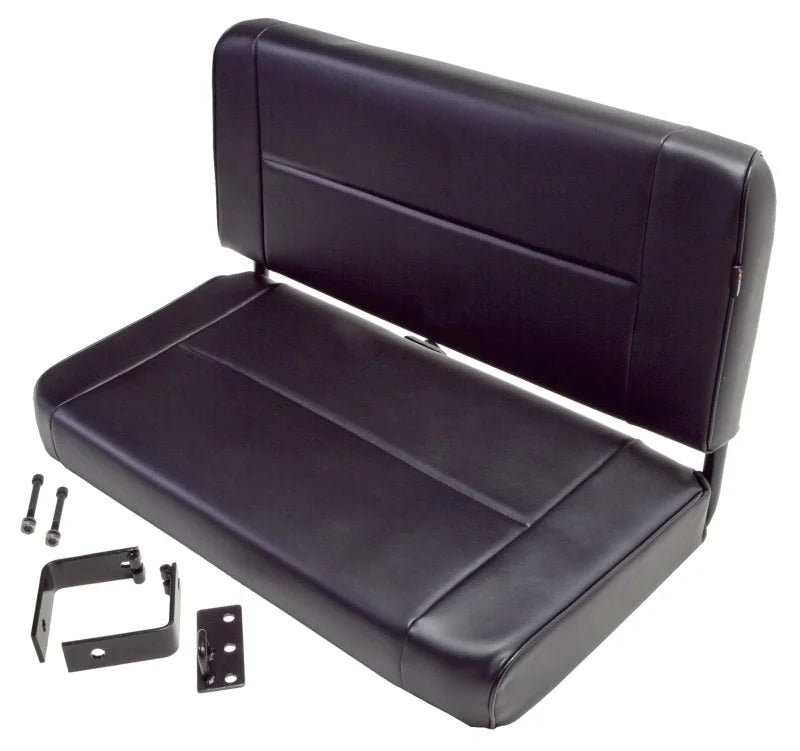 Rugged Ridge Fixed Rear Seat Black 55-95 Jeep CJ / Jeep Wrangler - Side View