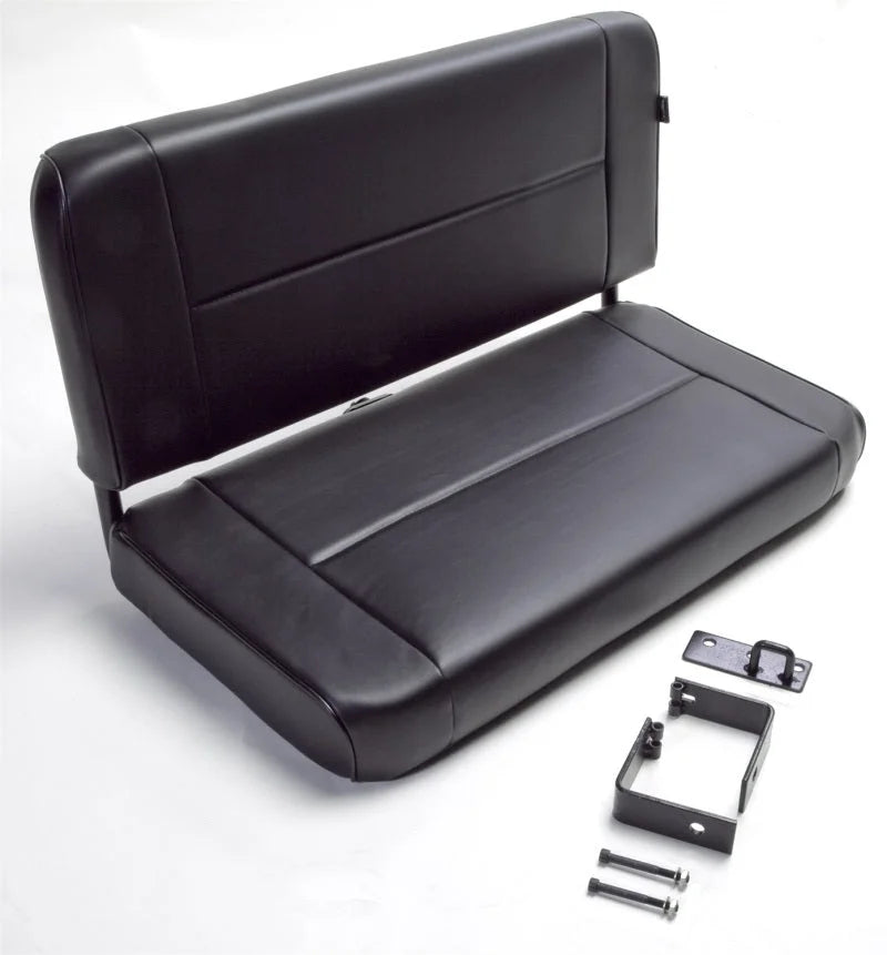 Rugged Ridge Fixed Rear Seat Black 55-95 Jeep CJ / Jeep Wrangler - Detail View