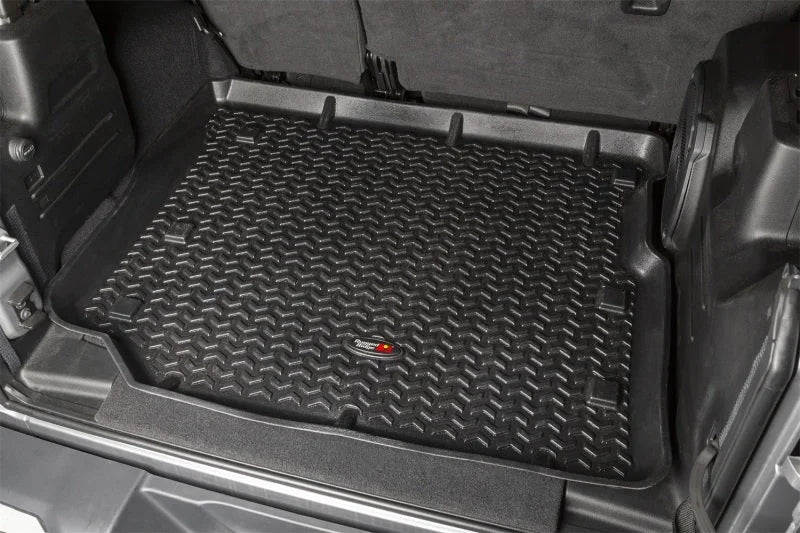 Rugged Ridge Floor Liner Cargo Black 18-21 Jeep Wrangler JL 4 Dr (Excl. 4XE Models) - Installation View