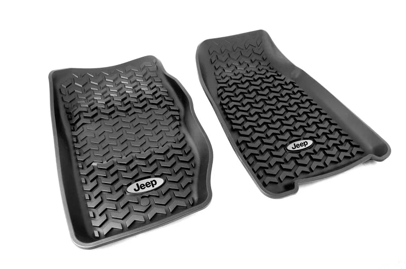Rugged Ridge Floor Liner Front Black 1984-2001 Jeep Logo Cherokee XJ - Side View