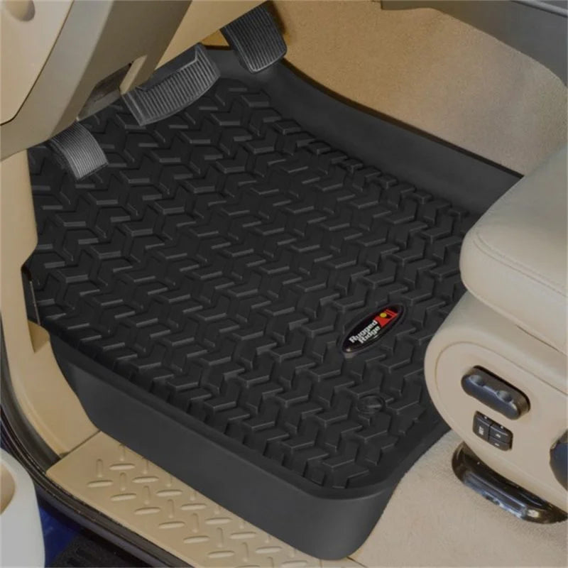 Rugged Ridge Floor Liner Front Black 2012-2016 Ford F-250 / F-350 Regular / Extended - Back View
