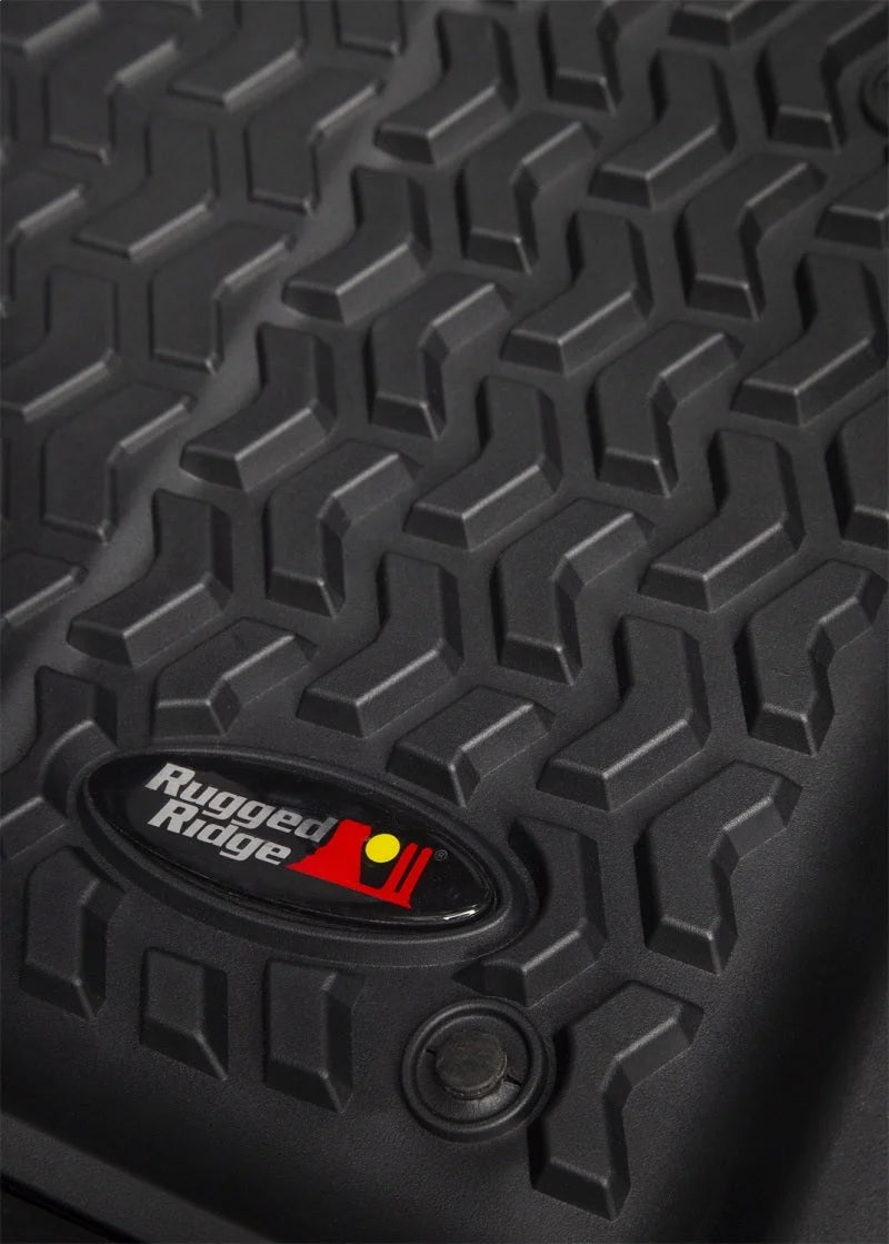 Rugged Ridge Floor Liner Front Black 2018-2020 Jeep Wrangler 2020 Gladiator JL / JT - Installation View