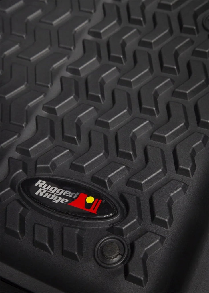 Rugged Ridge Floor Liner Front Black 2018-2020 Jeep Wrangler 2020 Gladiator JL / JT - Installation View