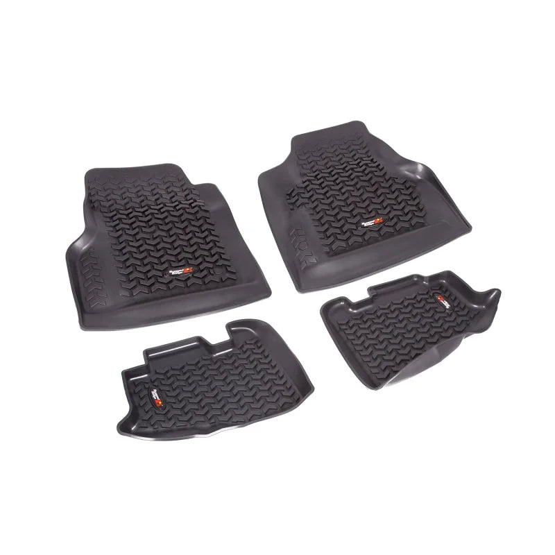 Rugged Ridge Floor Liner Front/Rear Black 1997-2006 Jeep Wrangler TJ - Back View