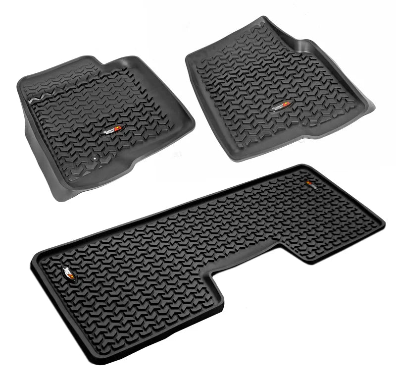 Rugged Ridge Floor Liner Front/Rear Black 2009-2014 Ford F-150 / Raptor Regular / S-Cab / S-Crew - Side View