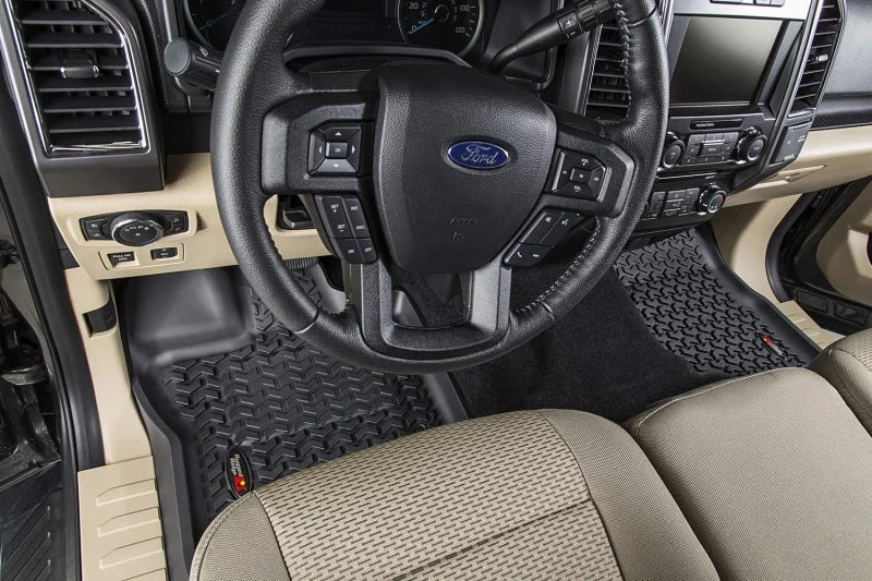Rugged Ridge Floor Liner Front/Rear Black 2015-2017 Ford F-150 / Raptor - Side View