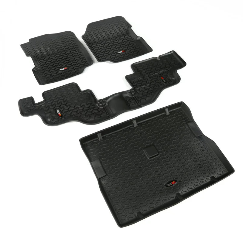 Rugged Ridge Floor Liner Front/Rear/Cargo Black 1976-1995 Jeep Wrangler / CJ - Side View
