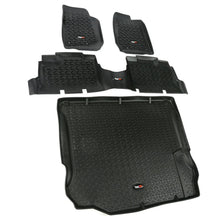 Load image into Gallery viewer, Rugged Ridge Floor Liner Front/Rear/Cargo Black 2011-2018 Jeep Wrangler Unlimited JK 4 Dr - Side View