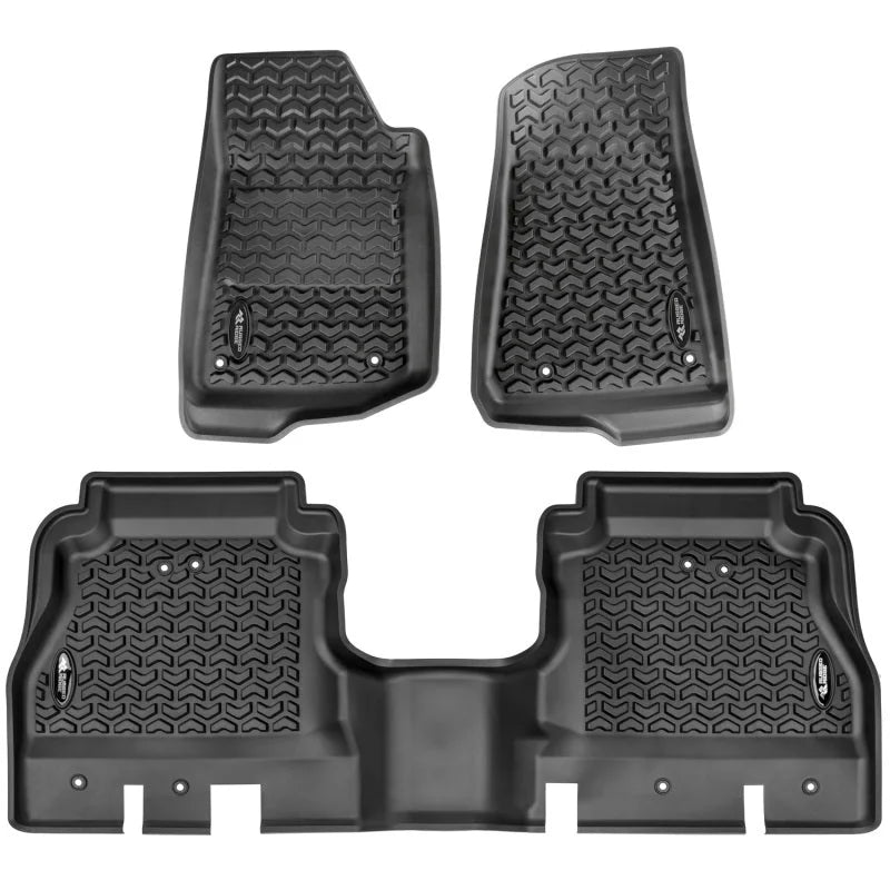 Rugged Ridge Floor Liner Kit Black F/R 20-21 Jeep Gladiator (JT) - Main Product View