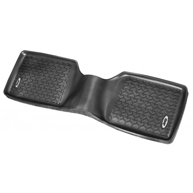 Rugged Ridge Floor Liner Rear Black 1984-2001 Jeep Logo Cherokee XJ - Main Product View