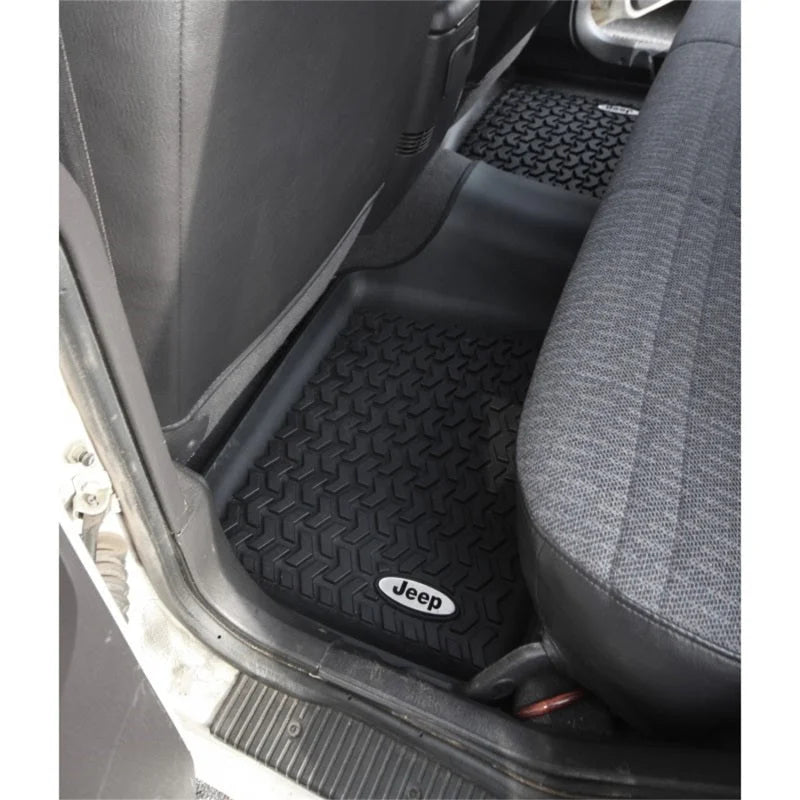 Rugged Ridge Floor Liner Rear Black 1984-2001 Jeep Logo Cherokee XJ - Additional View 5