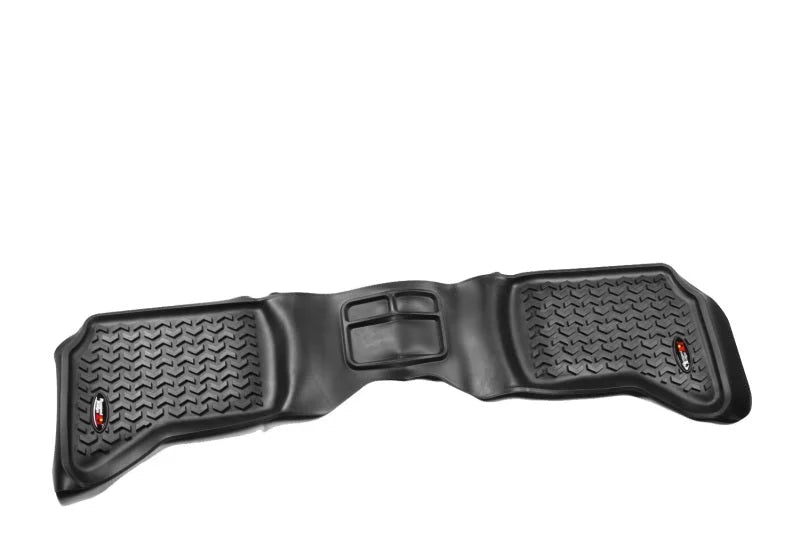 Rugged Ridge Floor Liner Rear Black 2002-2018 Dodge Ram 1500 Quad Cab - Back View