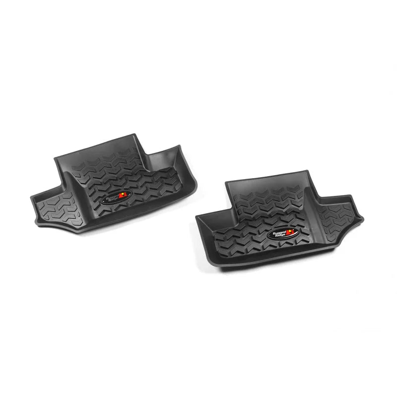 Rugged Ridge Floor Liner Rear Black 2007-2018 Jeep Wrangler JK 2 Dr - Side View