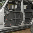 Load image into Gallery viewer, Rugged Ridge Fortis Tube Door Covers Rear Pair Black 18-20 Jeep Wrangler JLU - Installation View