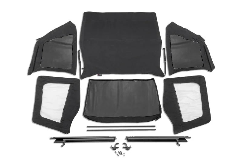 Rugged Ridge Frameless Black Diamond Soft Top 92-95 Jeep Wrangler YJ - Back View