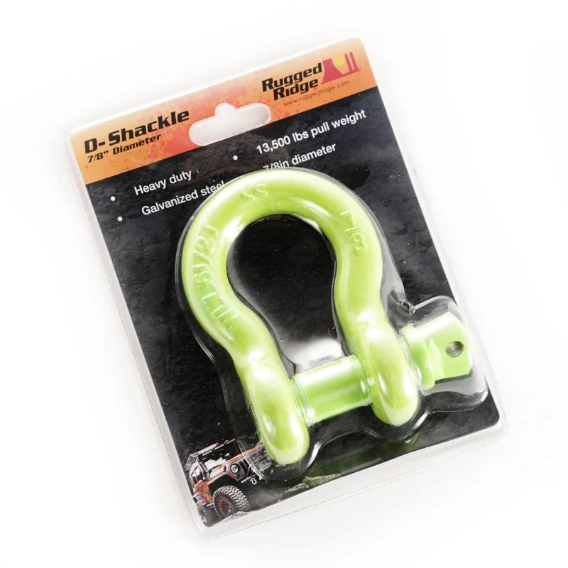 Rugged Ridge Green 13500lb 7/8in D-Shackle - Detail View