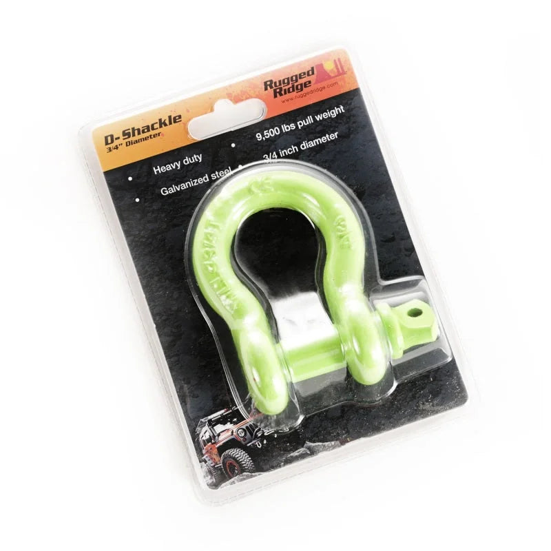 Rugged Ridge Green 9500lb 3/4in D-Shackle - Side View