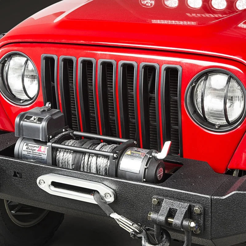 Rugged Ridge Grille Inserts Black 97-06 Jeep Wrangler - Detail View