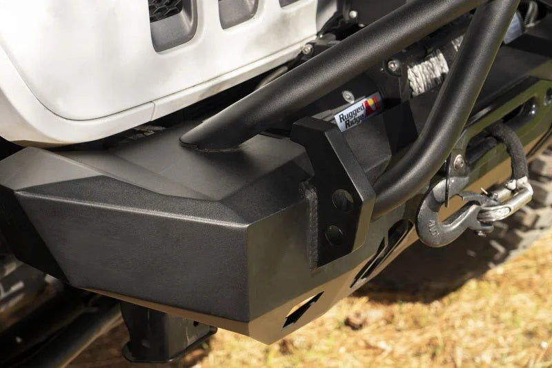 Rugged Ridge HD Bumper Stubby Front 07-18 Jeep Wrangler JK 18-20 Jeep Wrangler JL 2020 JT - Installation View