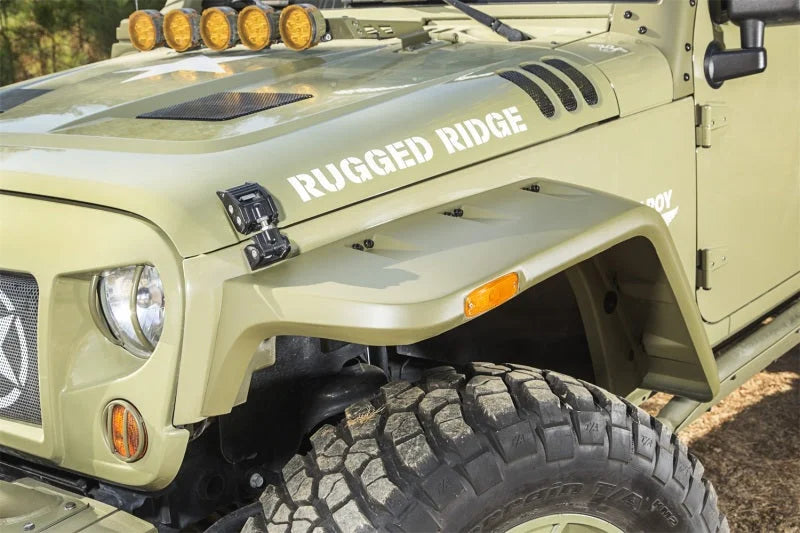 Rugged Ridge Hurricane Fender Flare Kit US Smooth 07-18 Jeep Wrangler JK - Back View