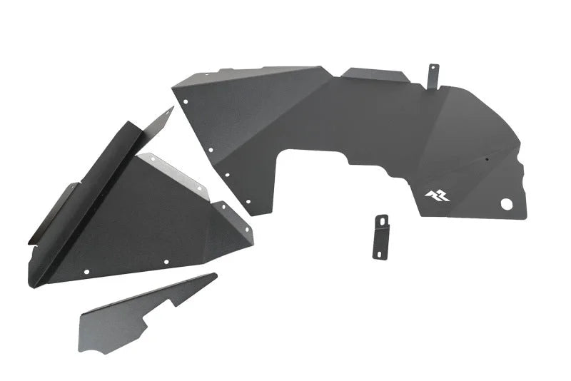 Rugged Ridge Inner Fender Liners Frnt Aluminum Black 18-20 Jeep Wrangler JL - Main Product View