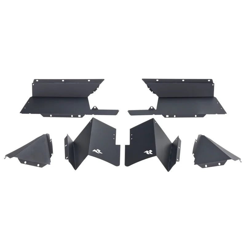 Rugged Ridge Inner Fender Liners Rear Aluminum Black 20-21 Jeep Gladiator JT - Main Product View