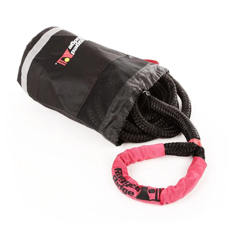 Rugged Ridge Kinetic Recovery Rope with Cinch Storage Bag - Installation View