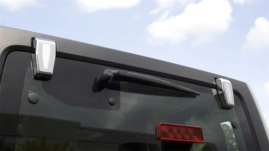 Rugged Ridge Liftgate Hinge Covers Chrome 07-18 Jeep Wrangler - Side View
