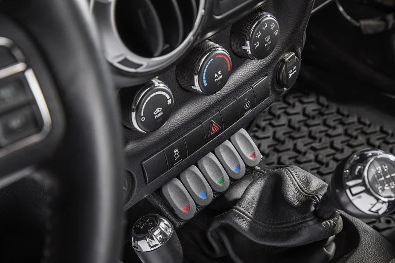 Rugged Ridge Lower Console Switch Panel 11-18 Jeep Wrangler JK/JKU - Side View