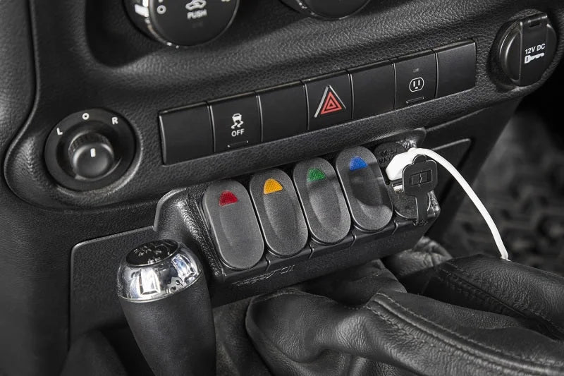 Rugged Ridge Lower Switch Panel Kit 11-18 Jeep Wrangler JK/JKU - Side View