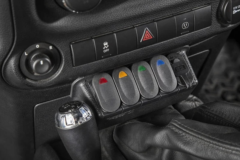 Rugged Ridge Lower Switch Panel Kit 11-18 Jeep Wrangler JK/JKU - Back View