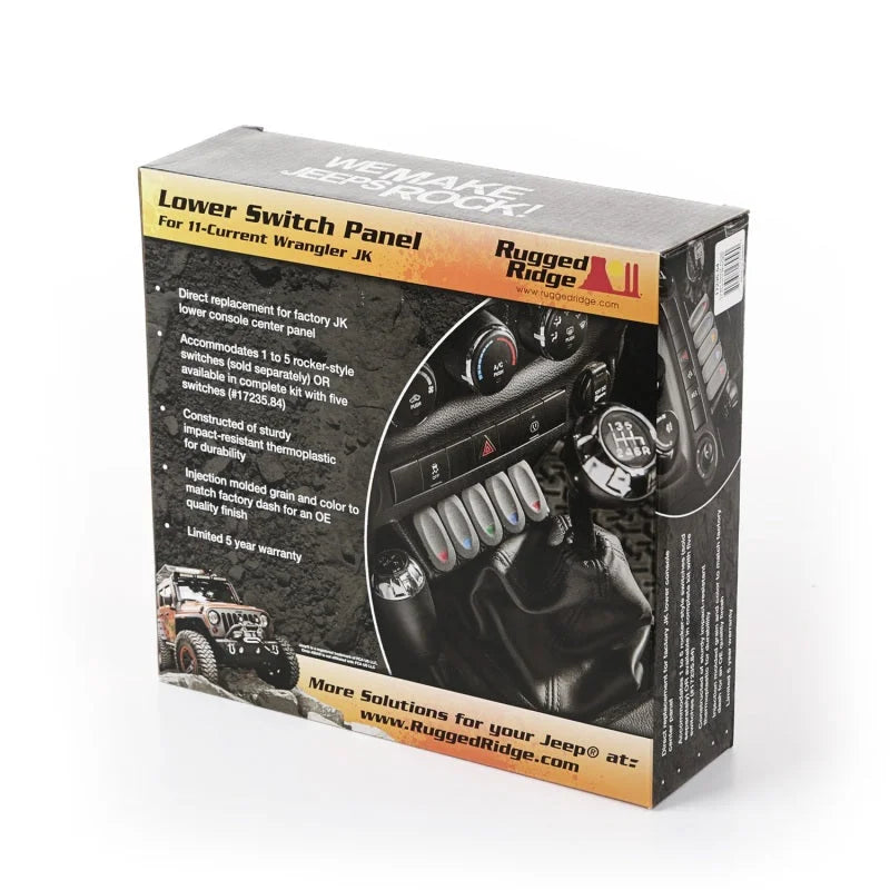 Rugged Ridge Lower Switch Panel Kit 11-18 Jeep Wrangler JK/JKU - Installation View