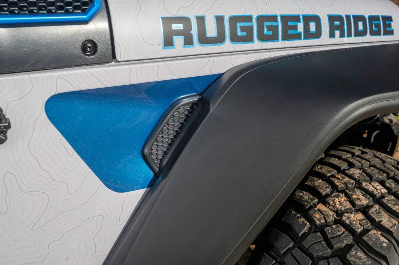 Rugged Ridge Max Terrain Fender Flare Set F & R 18-22 Jeep Wrangler JL - Back View
