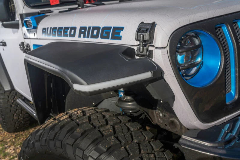Rugged Ridge Max Terrain Fender Flare Set F & R 18-22 Jeep Wrangler JL - Installation View