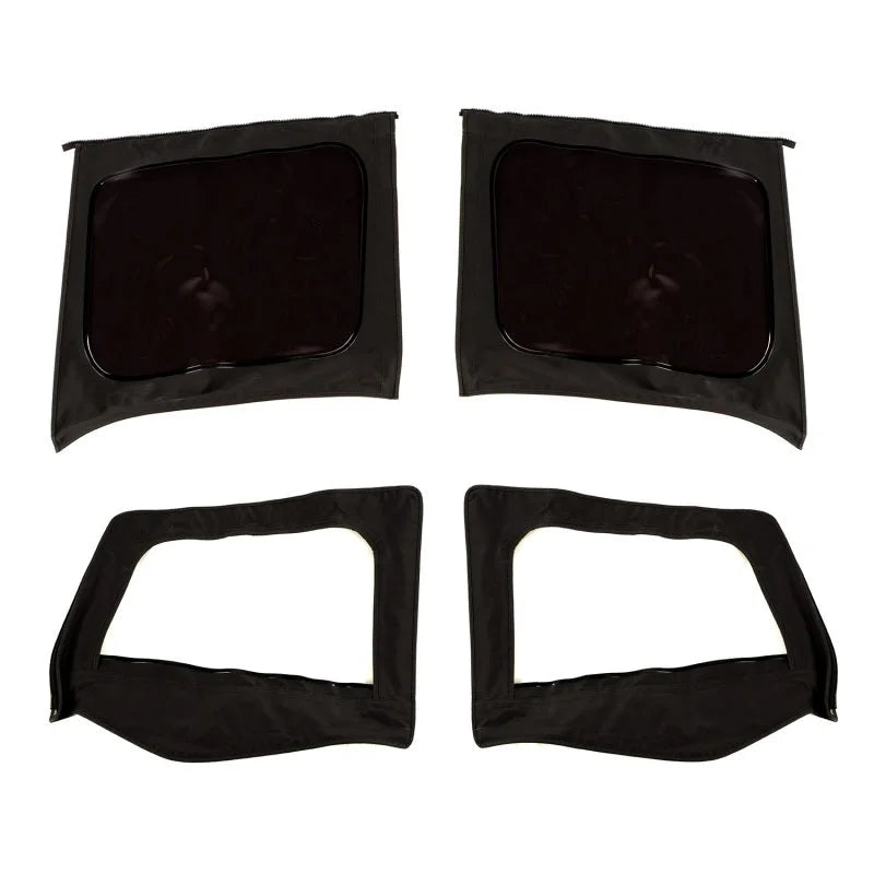 Rugged Ridge Montana Top Black Diamond W/SkinsTinted 88-95 YJ - Back View