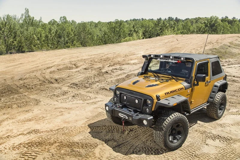 Rugged Ridge Montana Top Bowless Black Diamond 07-18 Jeep Wrangler JK 2-Dr - Back View