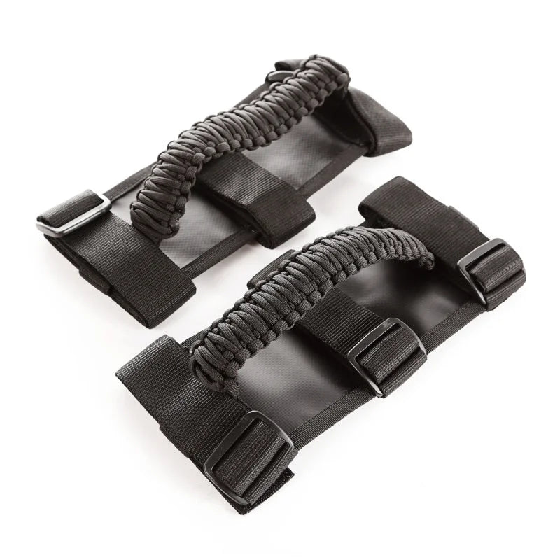 Rugged Ridge Paracord Grab Handles Black/Black Pair - Main Product View