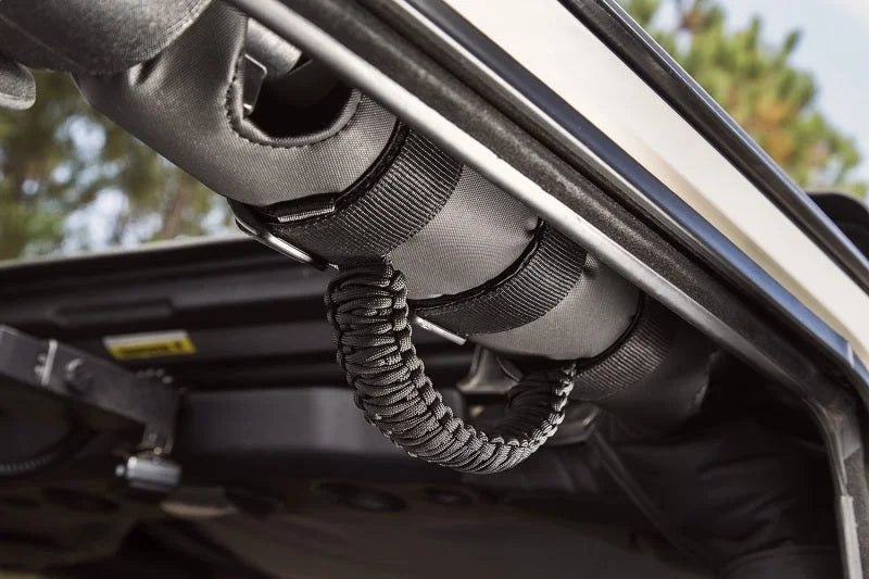 Rugged Ridge Paracord Grab Handles Black/Black Pair - Side View