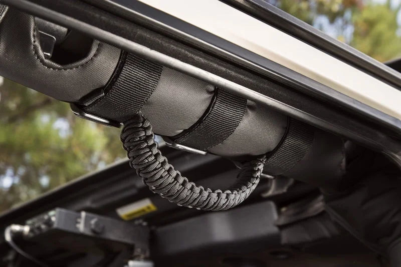 Rugged Ridge Paracord Grab Handles Black/Black Pair - Back View