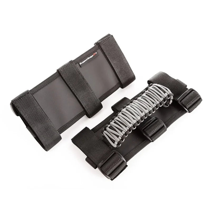 Rugged Ridge Paracord Grab Handles Gray/Black Pair - Back View