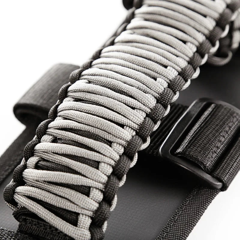 Rugged Ridge Paracord Grab Handles Gray/Black Pair - Installation View