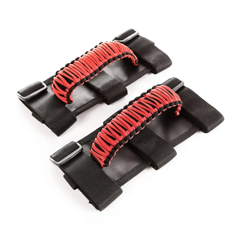 Rugged Ridge Paracord Grab Handles Red/Black Pair - Main Product View