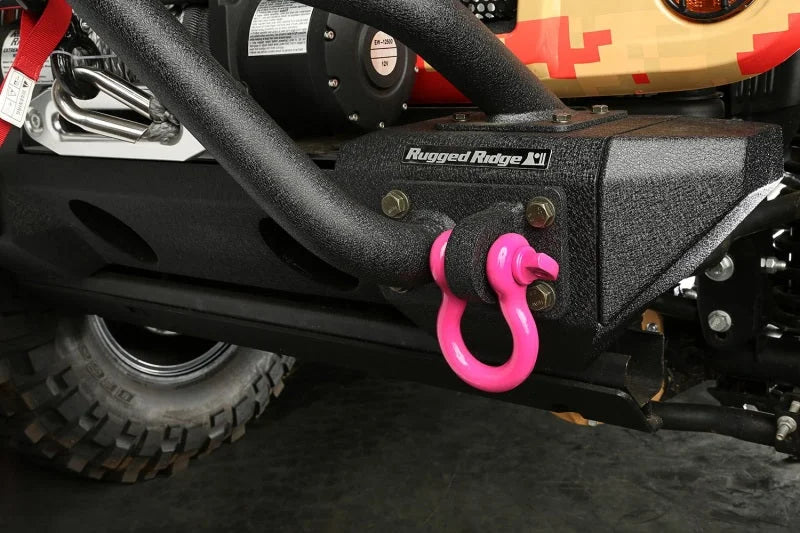 Rugged Ridge Pink 3/4in D-Ring Shackles - Side View